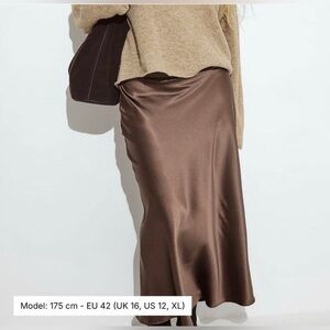 NA-KD satin midi skirt